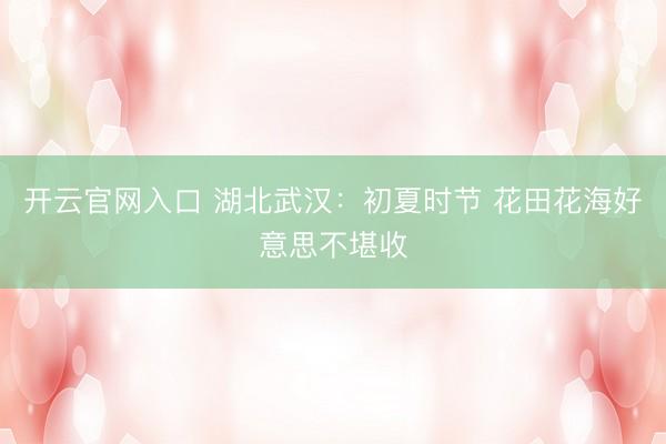 开云官网入口 湖北武汉：初夏时节 花田花海好意思不堪收