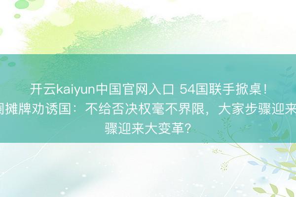 开云kaiyun中国官网入口 54国联手掀桌！非洲更阑摊牌劝诱国：不给否决权毫不界限，大家步骤迎来大变革？