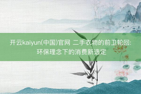 开云kaiyun(中国)官网 二手衣物的前卫轮回: 环保理念下的消费新选定