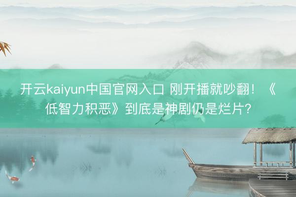 开云kaiyun中国官网入口 刚开播就吵翻！《低智力积恶》到底是神剧仍是烂片？