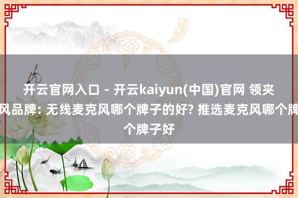 开云官网入口 - 开云kaiyun(中国)官网 领夹麦克风品牌: 无线麦克风哪个牌子的好? 推选麦克风哪个牌子好